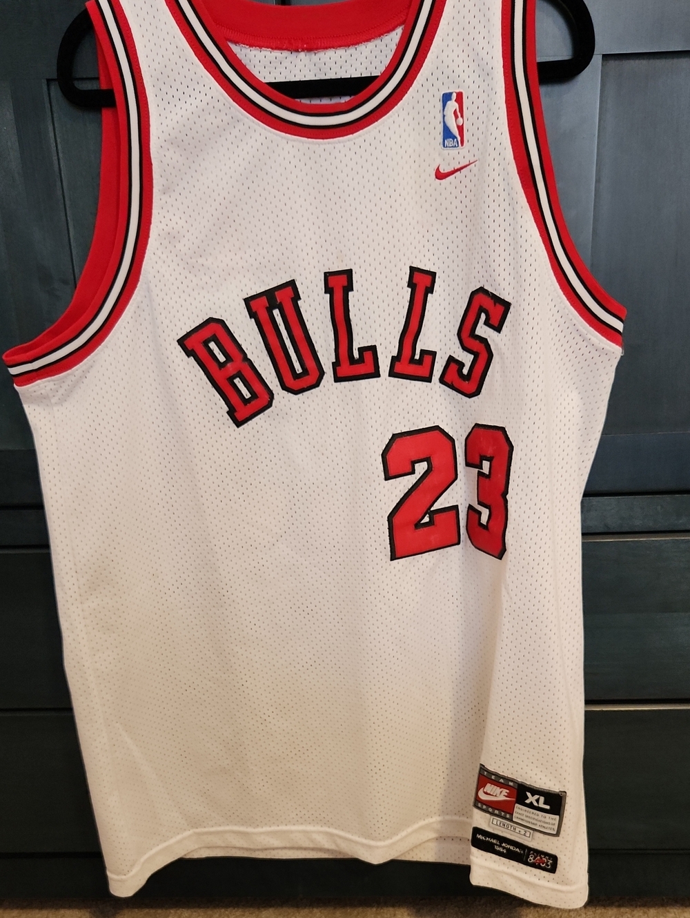 Nike White Red Chicago Bulls #23 Basketball Jersey